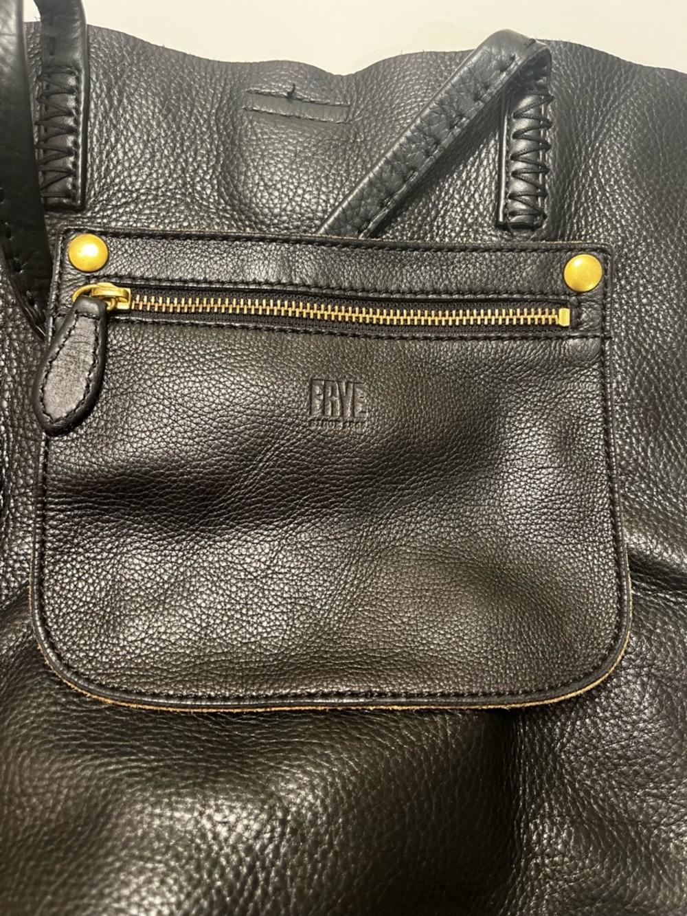 Frye Black Pebbled Leather Tote - Picture 8 of 11